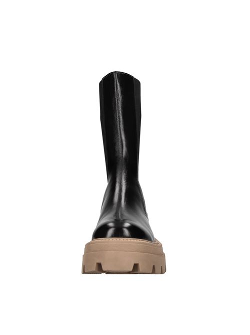Leather and fabric ankle boots SERGIO ROSSI | A99950-MFI589-1498-470NERO